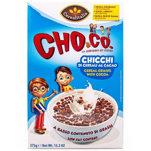 Готовый завтрак хлопья с какао CHO&CO, CEREALITALIA, 375 г