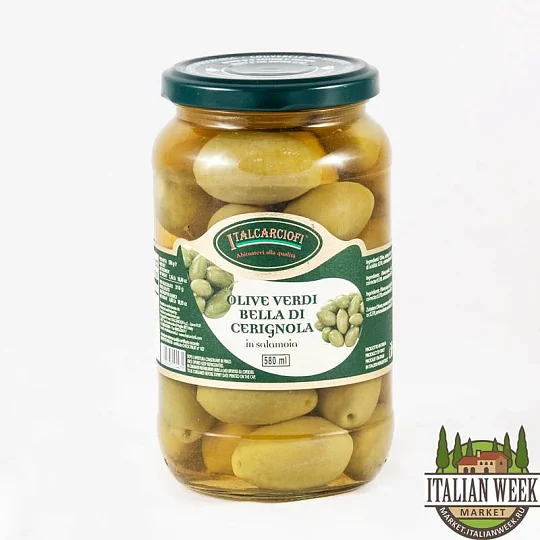 Оливки Белла ди Чериньола Italcarciofi, 580 мл