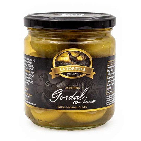Оливки зеленые с косточками Gordal, La Tortola, 370 г (ст/б) 