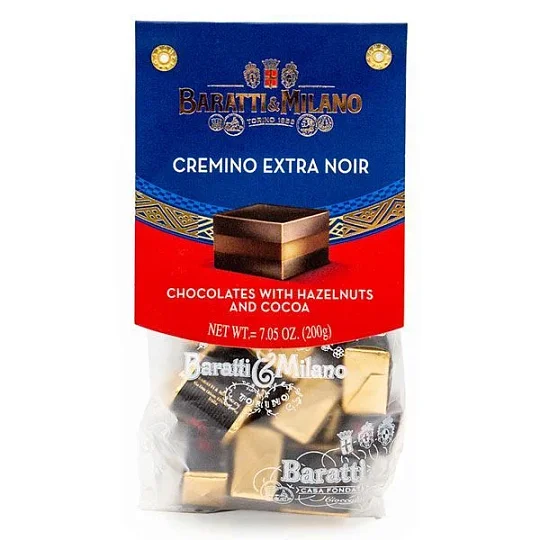 Пралине из горького шоколада и фундука EXTRA NOIR 4359, BARATTI&MILANO, 200 г (пл/пак) 