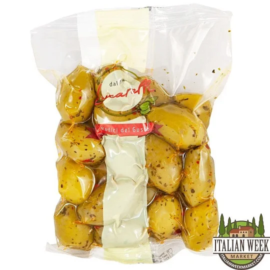 Оливки зеленые пикантные, Lucarelli, 200 г (в пакете)