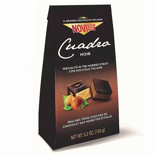 Пралине Noir Cuadro с кремом из фундука, 3407, NOVI, 150 г