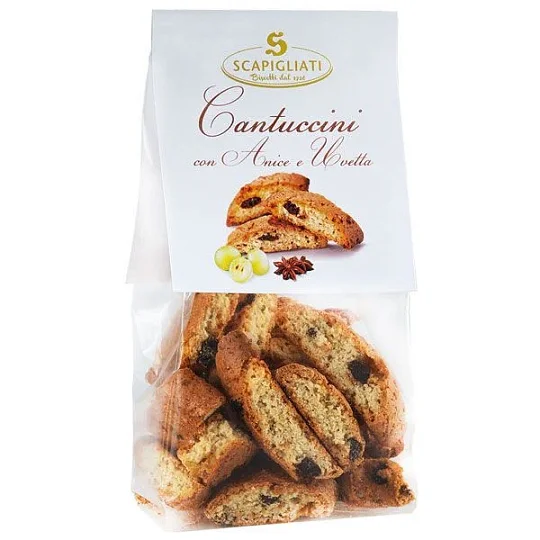 Кантуччини с анисом и изюмом Scapigliati, 150 г (пл/пак)