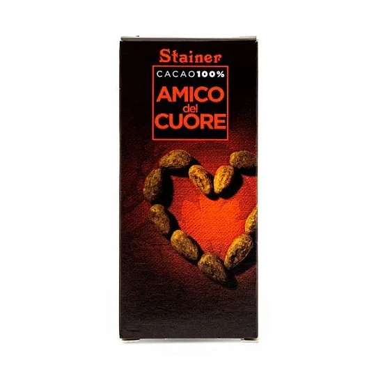 Шоколад горький Amico del cuore (Друг сердца) 3111, 100% какао, Stainer 50 г