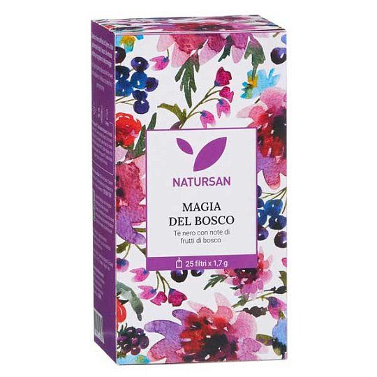 Чай черный с нотками лесных ягод MAGIA DEL BOSCO, 25 пакетиков, NATURSAN, 42,5 г (карт/кор)