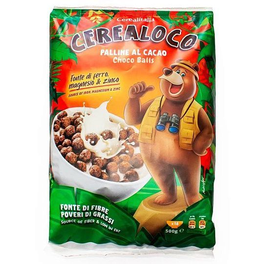 Сухой завтрак шарики с какао CEREALOCO CEREALITALIA, 500 г (пл/пак)