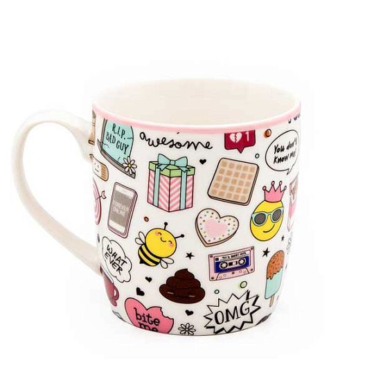 Кружка чайная из фарфора CRAZY PINK в картонной коробке 380 мл REGINADIFIORI