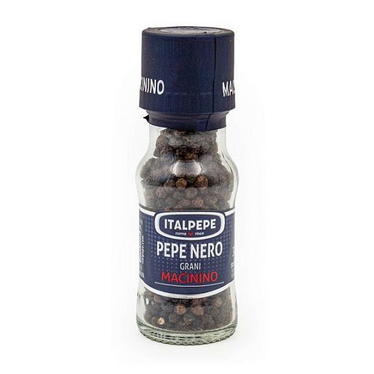 Перец черный горошком ITALPEPE, 30 г (ст/б с мельницей)