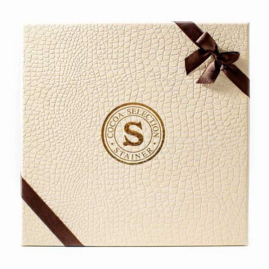 Пралине ассорти COCOA SELECTION 4085С, STAINER, 250 г (бежевая коробка с лентой)