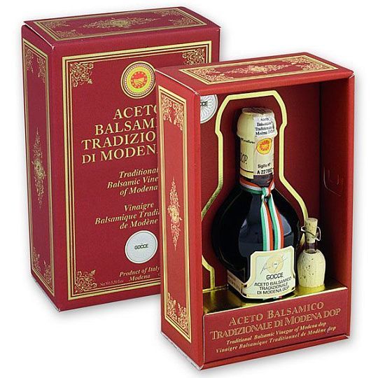 Уксус бальзамический 15 лет TRADIZIONALE DOP, K0140, GOCCE, Acetaia Leonardi, 100 мл (ст/б в красной коробке)