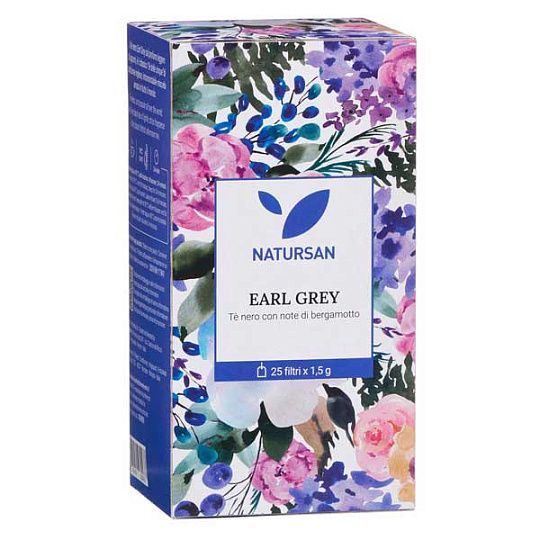 Чай черный Эрл Грей с нотками бергамота, 25 пакетиков, NATURSAN, 37,5 г (карт/кор)